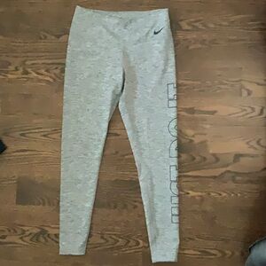 Nike Heather Gray Joggers with Swoosh